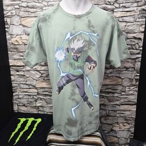 Naruto Shippuden 2021 Collection Large Anime Graphic Short Sleeve T-Shirt Green